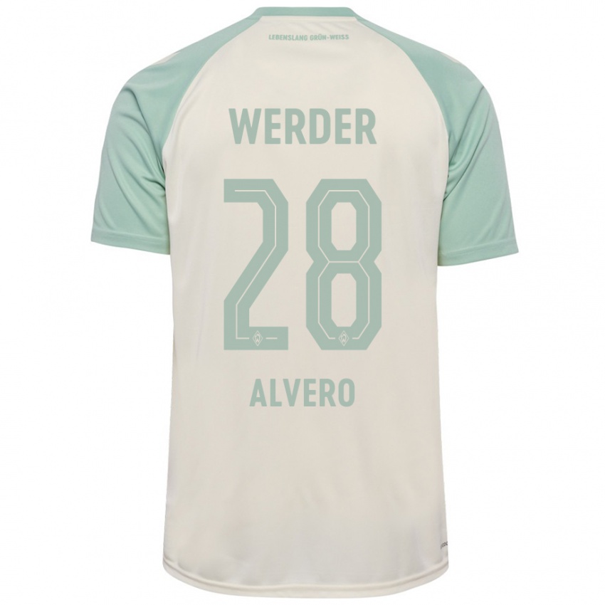 Kinder Skelly Alvero #28 Cremeweiß Hellgrün Auswärtstrikot Trikot 2024/25 T-Shirt Schweiz