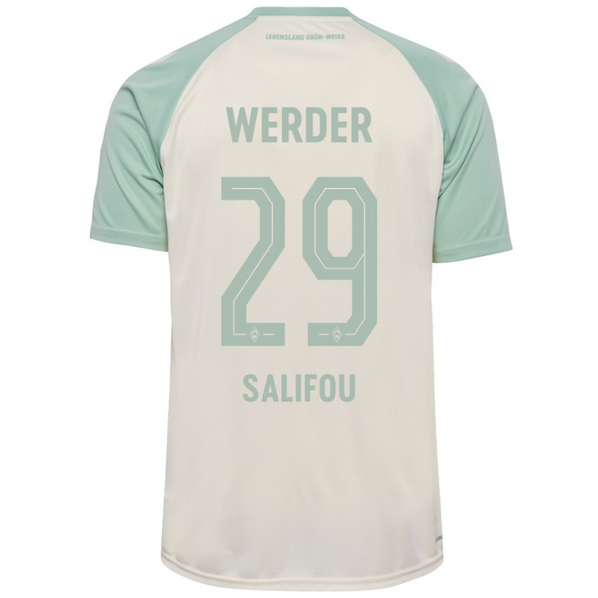 Kinder Dikeni Salifou #29 Cremeweiß Hellgrün Auswärtstrikot Trikot 2024/25 T-Shirt Schweiz