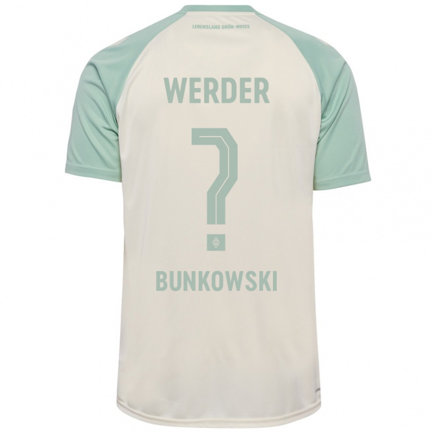 Enfant Maillot Paul Bunkowski #0 Blanc Cassé Vert Clair Tenues Extérieur 2024/25 T-Shirt Suisse