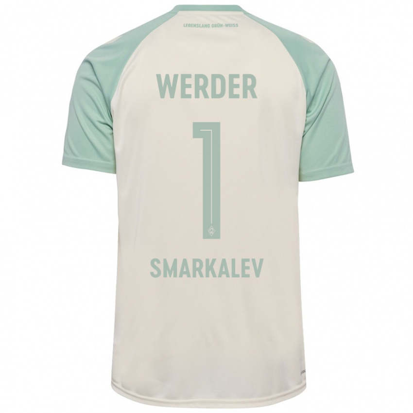 Enfant Maillot Stefan Smarkalev #1 Blanc Cassé Vert Clair Tenues Extérieur 2024/25 T-Shirt Suisse