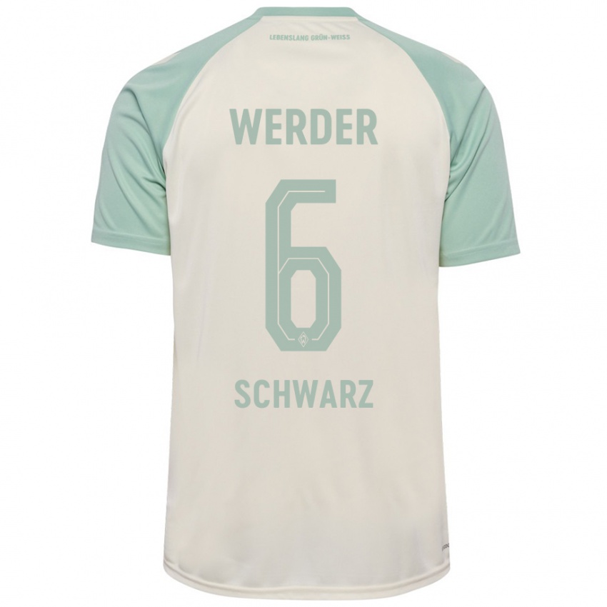 Enfant Maillot Ricardo-Felipe Schwarz #6 Blanc Cassé Vert Clair Tenues Extérieur 2024/25 T-Shirt Suisse