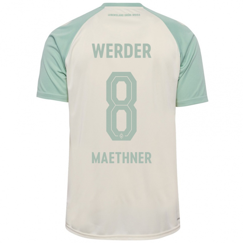 Enfant Maillot Finn Maethner #8 Blanc Cassé Vert Clair Tenues Extérieur 2024/25 T-Shirt Suisse