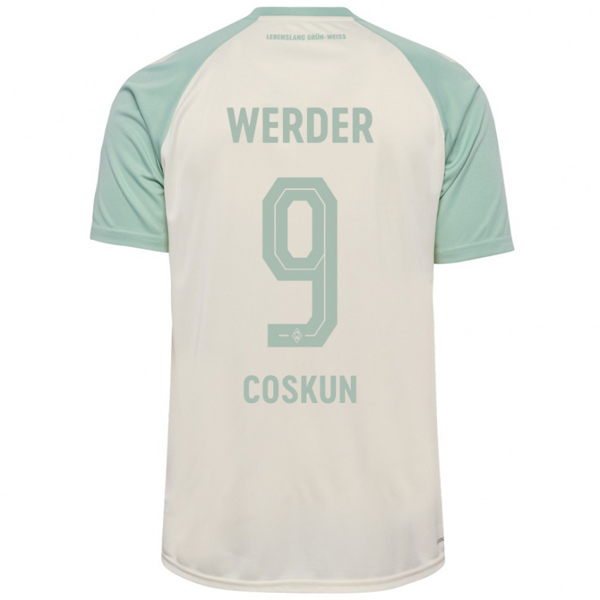 Enfant Maillot Boran-Firat Coskun #9 Blanc Cassé Vert Clair Tenues Extérieur 2024/25 T-Shirt Suisse