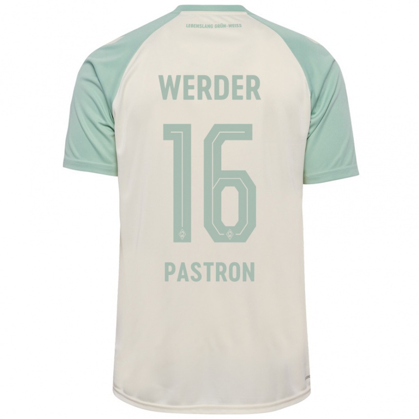 Enfant Maillot Alvin Pastron #16 Blanc Cassé Vert Clair Tenues Extérieur 2024/25 T-Shirt Suisse