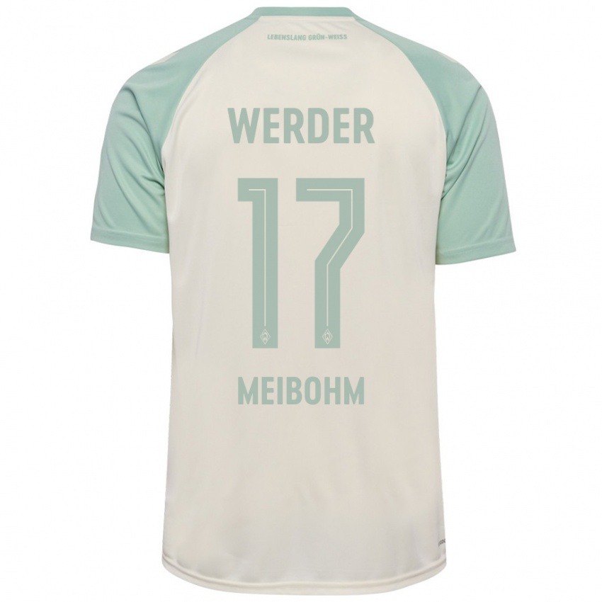 Enfant Maillot Joel Meibohm #17 Blanc Cassé Vert Clair Tenues Extérieur 2024/25 T-Shirt Suisse