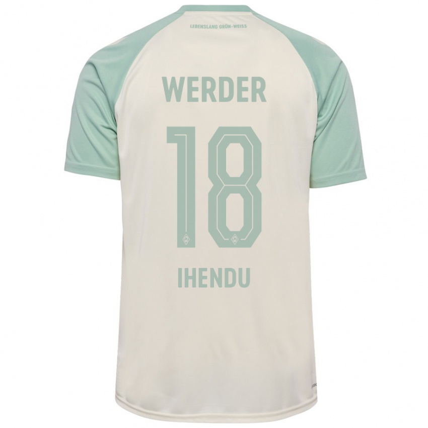 Enfant Maillot Daniel Ihendu #18 Blanc Cassé Vert Clair Tenues Extérieur 2024/25 T-Shirt Suisse