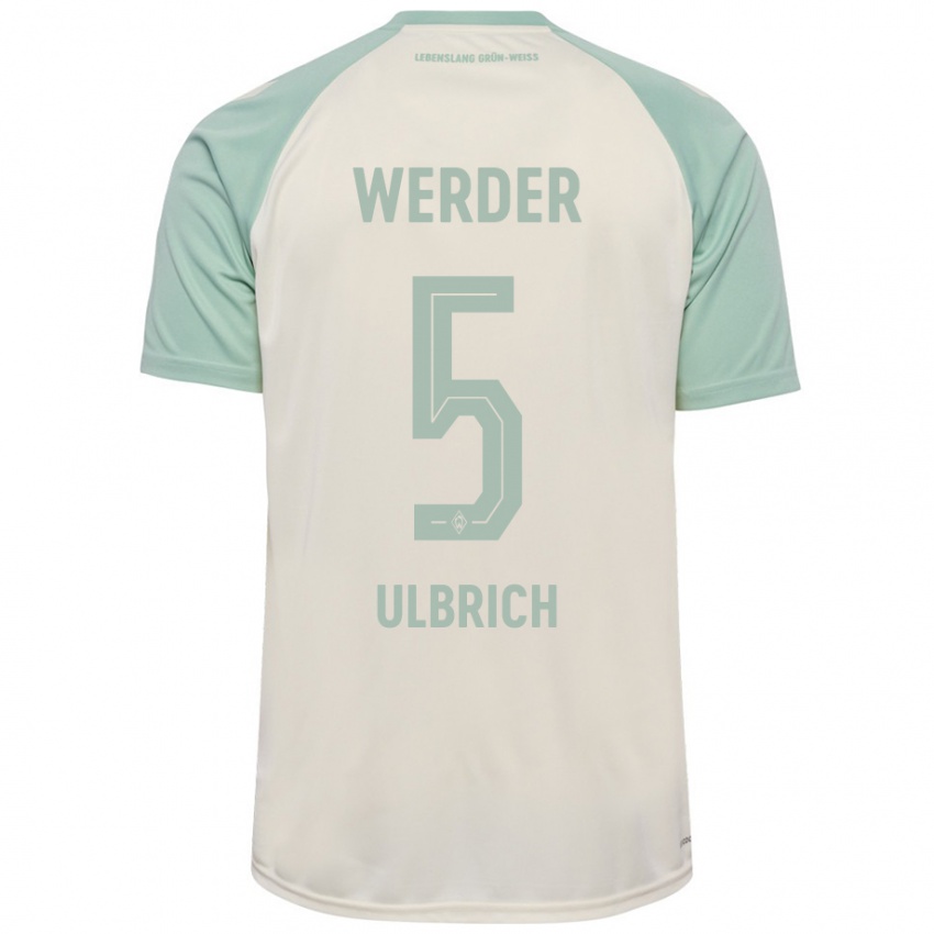 Enfant Maillot Michelle Ulbrich #5 Blanc Cassé Vert Clair Tenues Extérieur 2024/25 T-Shirt Suisse