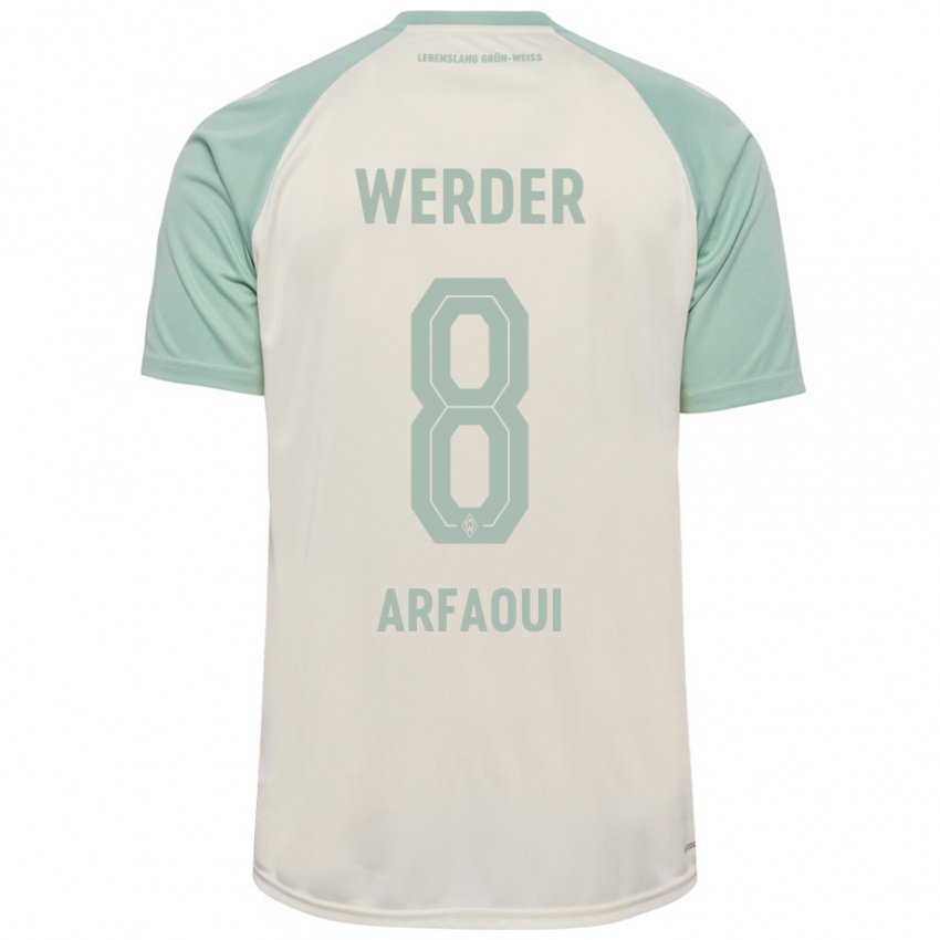 Enfant Maillot Amira Arfaoui #8 Blanc Cassé Vert Clair Tenues Extérieur 2024/25 T-Shirt Suisse