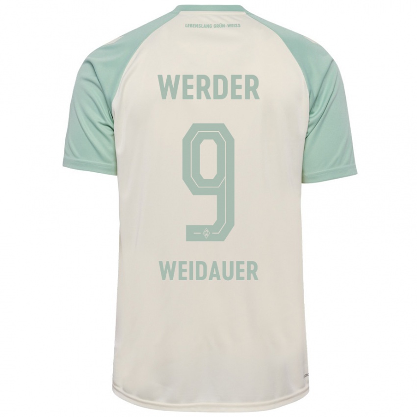 Kinder Sophie Weidauer #9 Cremeweiß Hellgrün Auswärtstrikot Trikot 2024/25 T-Shirt Schweiz