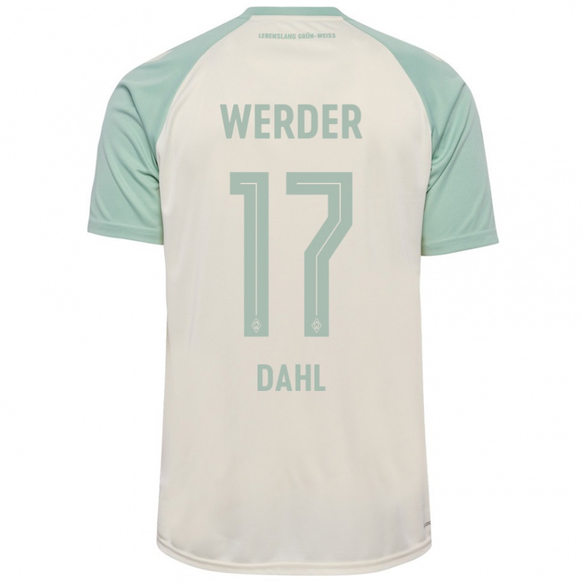 Enfant Maillot Amira Dahl #17 Blanc Cassé Vert Clair Tenues Extérieur 2024/25 T-Shirt Suisse