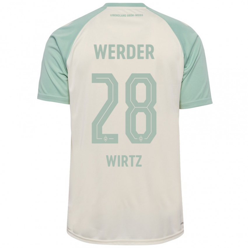 Kinder Juliane Wirtz #28 Cremeweiß Hellgrün Auswärtstrikot Trikot 2024/25 T-Shirt Schweiz