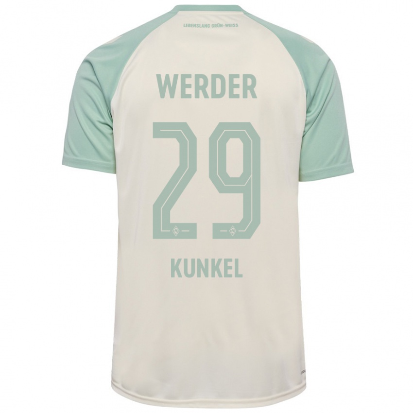 Enfant Maillot Melina Kunkel #29 Blanc Cassé Vert Clair Tenues Extérieur 2024/25 T-Shirt Suisse