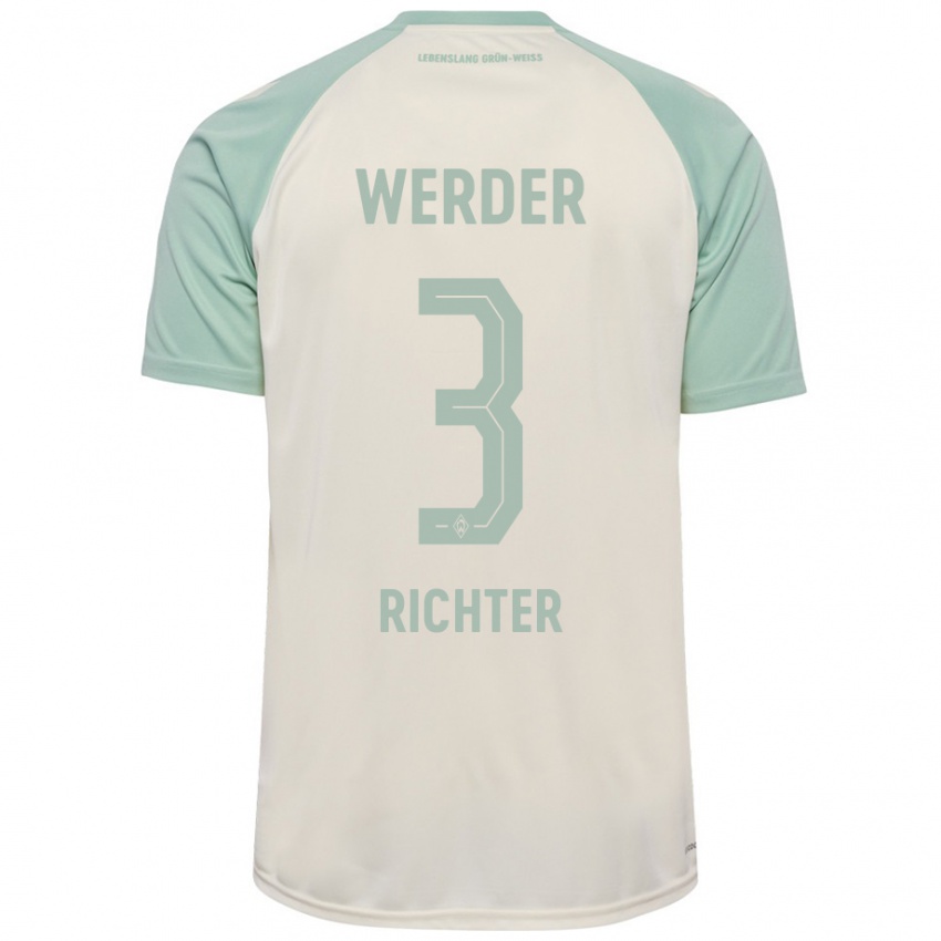 Enfant Maillot Mathis Richter #3 Blanc Cassé Vert Clair Tenues Extérieur 2024/25 T-Shirt Suisse