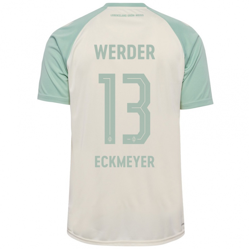 Enfant Maillot Tjark Eckmeyer #13 Blanc Cassé Vert Clair Tenues Extérieur 2024/25 T-Shirt Suisse