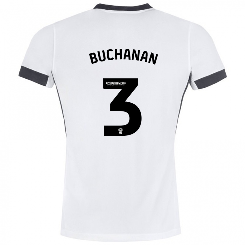 Kinder Lee Buchanan #3 Weiß Schwarz Auswärtstrikot Trikot 2024/25 T-Shirt Schweiz