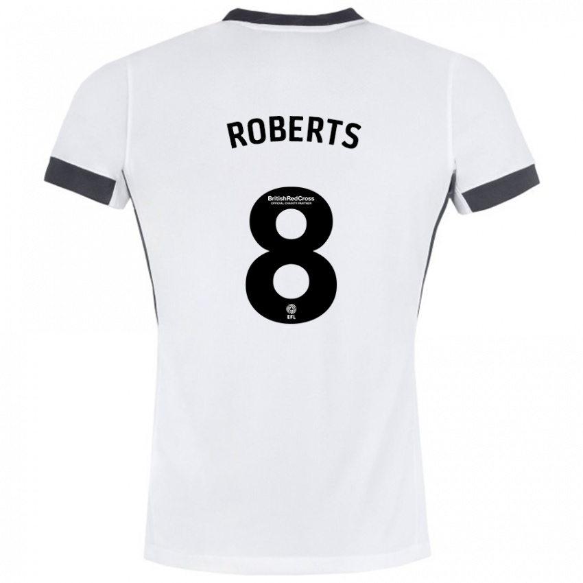 Enfant Maillot Tyler Roberts #8 Blanc Noir Tenues Extérieur 2024/25 T-Shirt Suisse