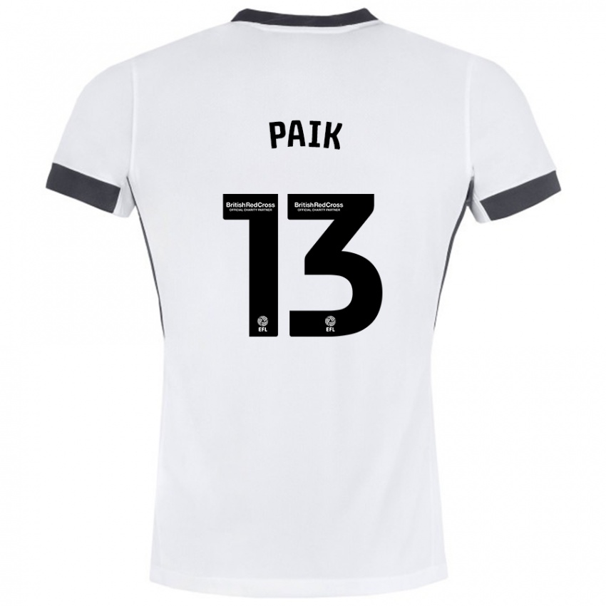 Kinder Seung-Ho Paik #13 Weiß Schwarz Auswärtstrikot Trikot 2024/25 T-Shirt Schweiz