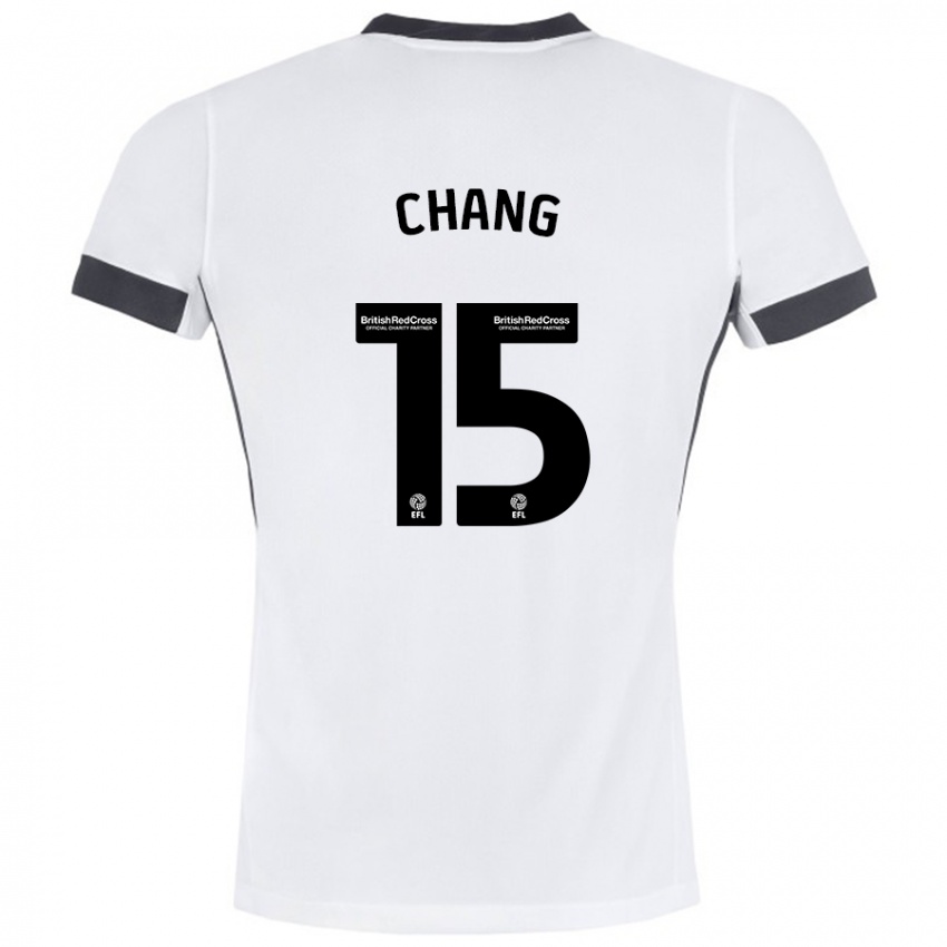 Enfant Maillot Alfie Chang #15 Blanc Noir Tenues Extérieur 2024/25 T-Shirt Suisse