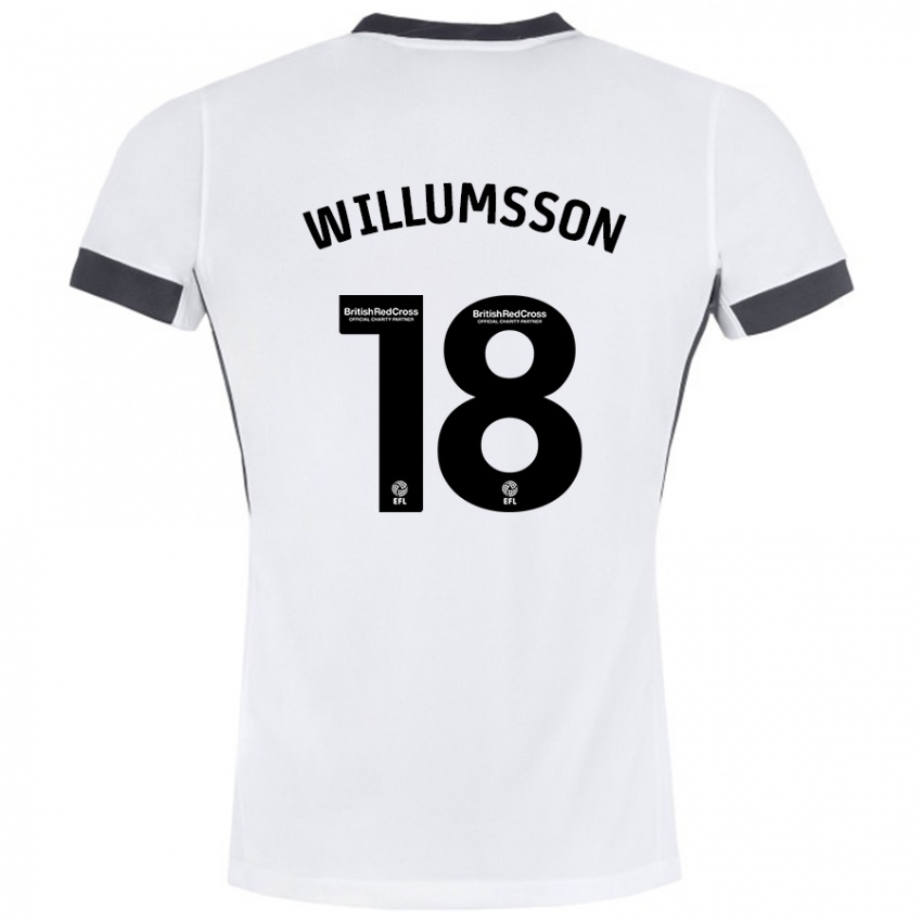 Kinder Willum Thór Willumsson #18 Weiß Schwarz Auswärtstrikot Trikot 2024/25 T-Shirt Schweiz