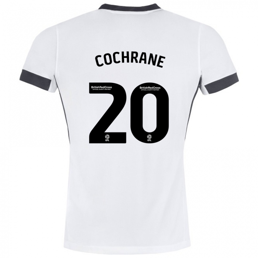 Kinder Alex Cochrane #20 Weiß Schwarz Auswärtstrikot Trikot 2024/25 T-Shirt Schweiz