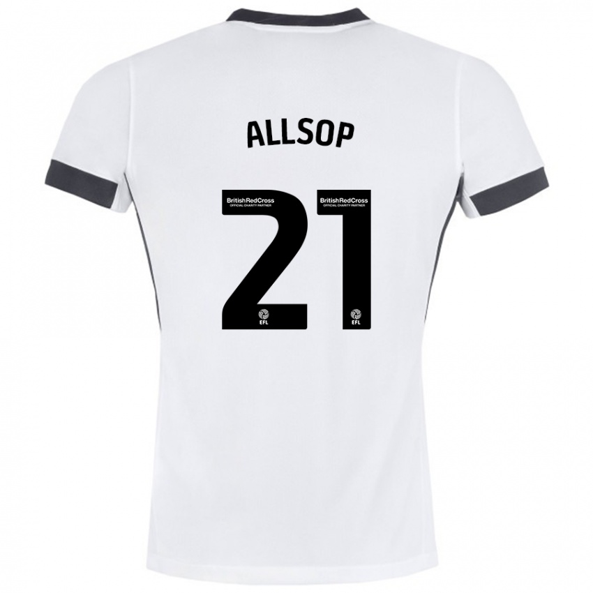 Kinder Ryan Allsop #21 Weiß Schwarz Auswärtstrikot Trikot 2024/25 T-Shirt Schweiz