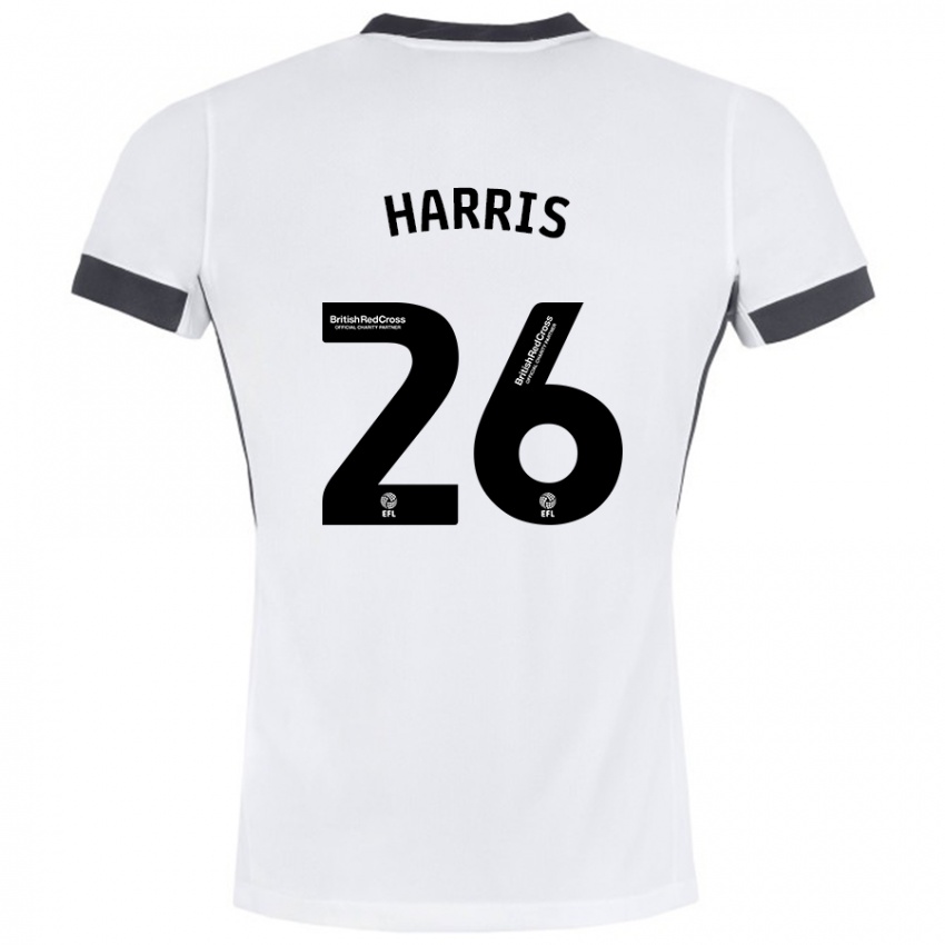 Kinder Luke Harris #26 Weiß Schwarz Auswärtstrikot Trikot 2024/25 T-Shirt Schweiz