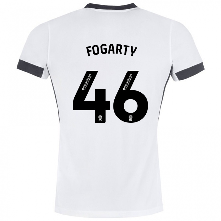 Kinder Tom Fogarty #46 Weiß Schwarz Auswärtstrikot Trikot 2024/25 T-Shirt Schweiz