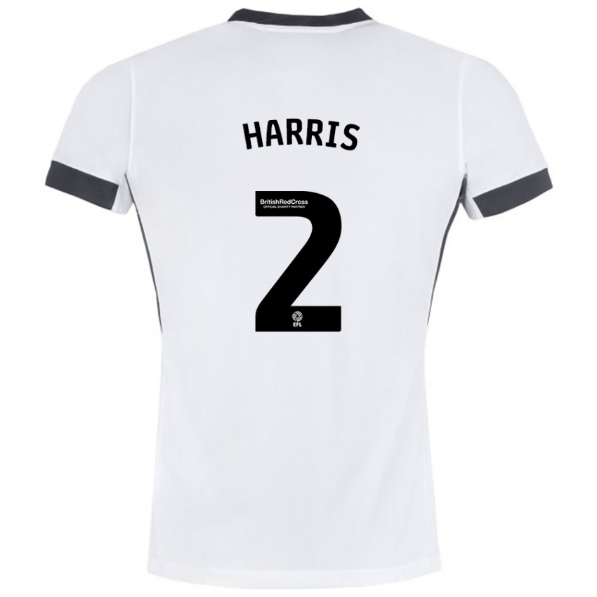 Kinder Martha Harris #2 Weiß Schwarz Auswärtstrikot Trikot 2024/25 T-Shirt Schweiz