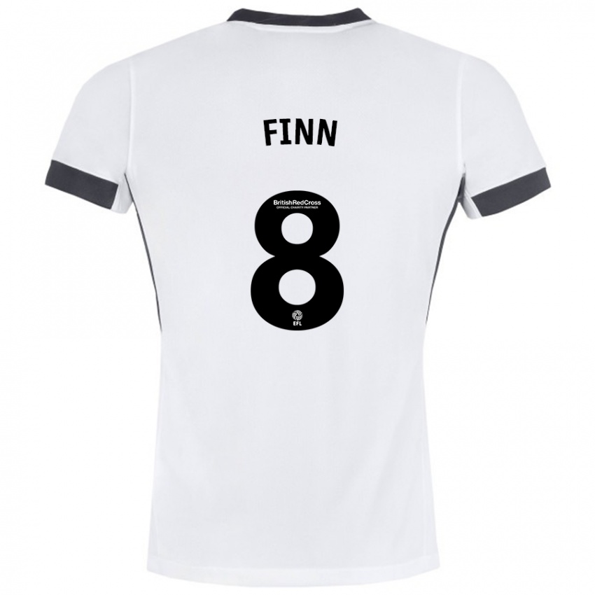 Kinder Jamie Finn #8 Weiß Schwarz Auswärtstrikot Trikot 2024/25 T-Shirt Schweiz