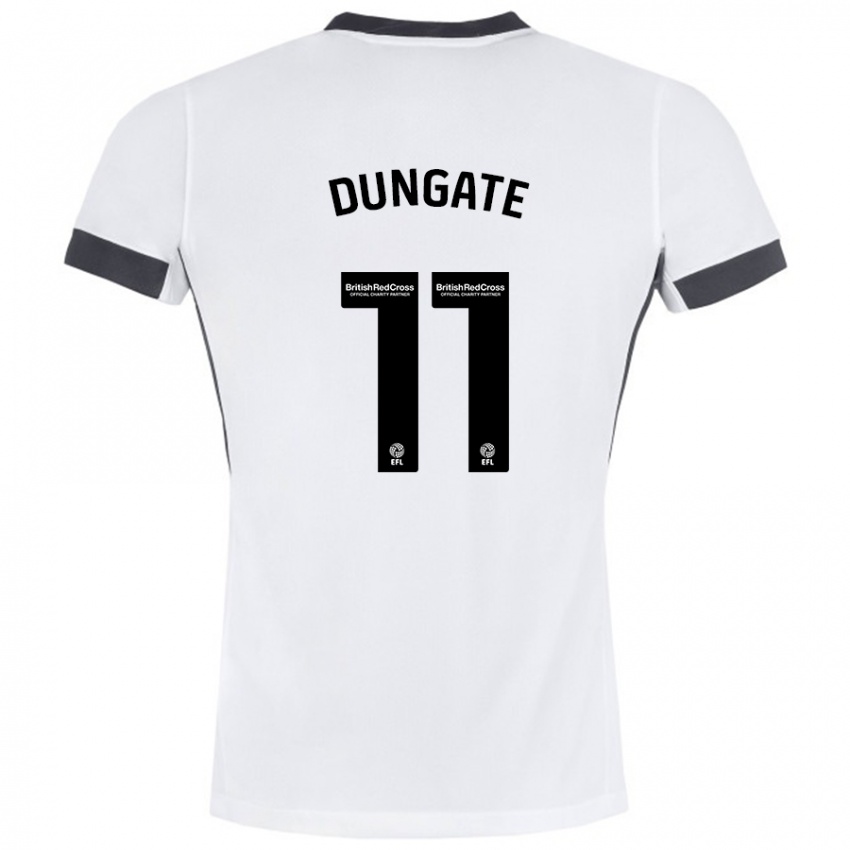 Enfant Maillot Katie Dungate #11 Blanc Noir Tenues Extérieur 2024/25 T-Shirt Suisse