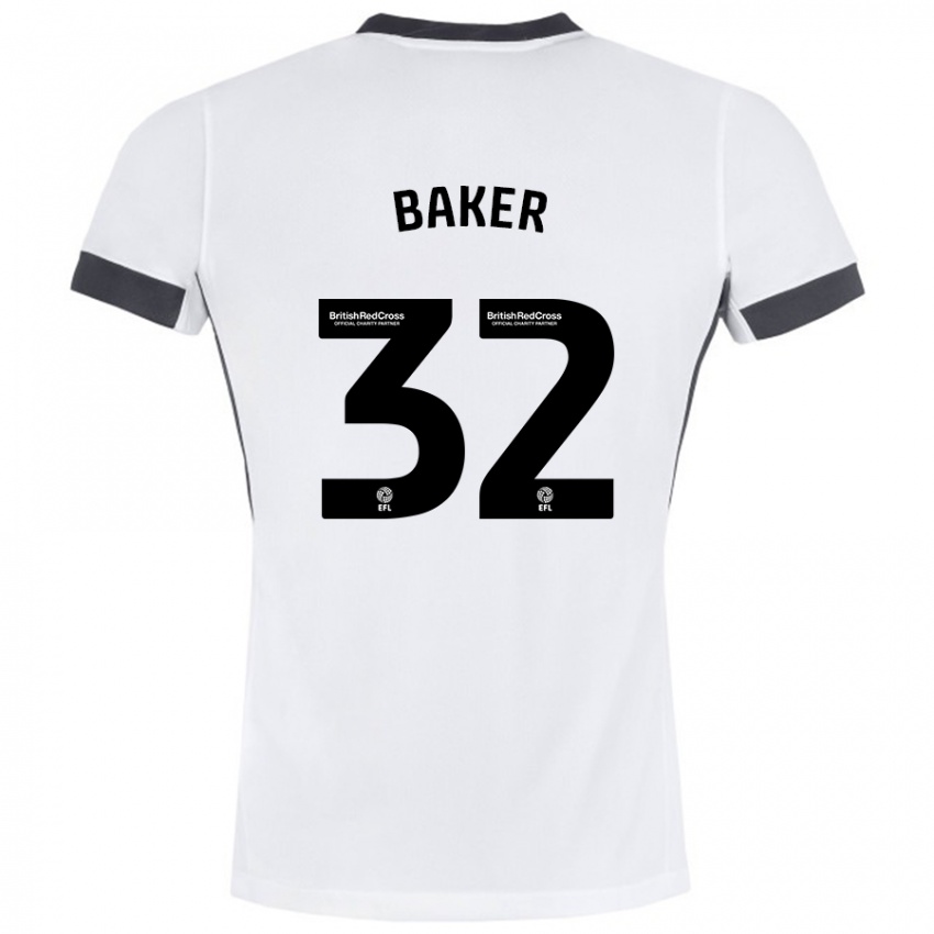 Kinder Ava Baker #32 Weiß Schwarz Auswärtstrikot Trikot 2024/25 T-Shirt Schweiz