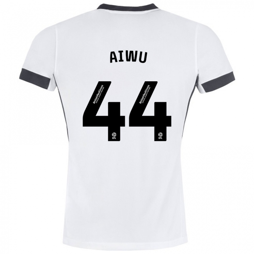 Enfant Maillot Emanuel Aiwu #44 Blanc Noir Tenues Extérieur 2024/25 T-Shirt Suisse