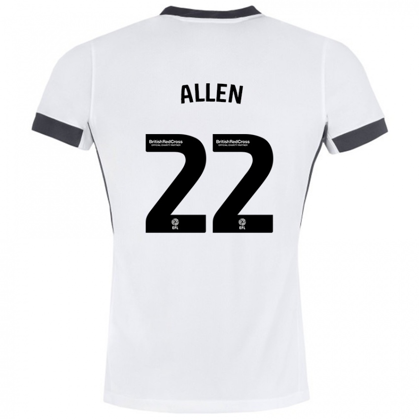 Kinder Remi Allen #22 Weiß Schwarz Auswärtstrikot Trikot 2024/25 T-Shirt Schweiz