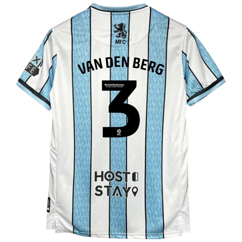 Kinder Rav Van Den Berg #3 Weiß Blau Auswärtstrikot Trikot 2024/25 T-Shirt Schweiz