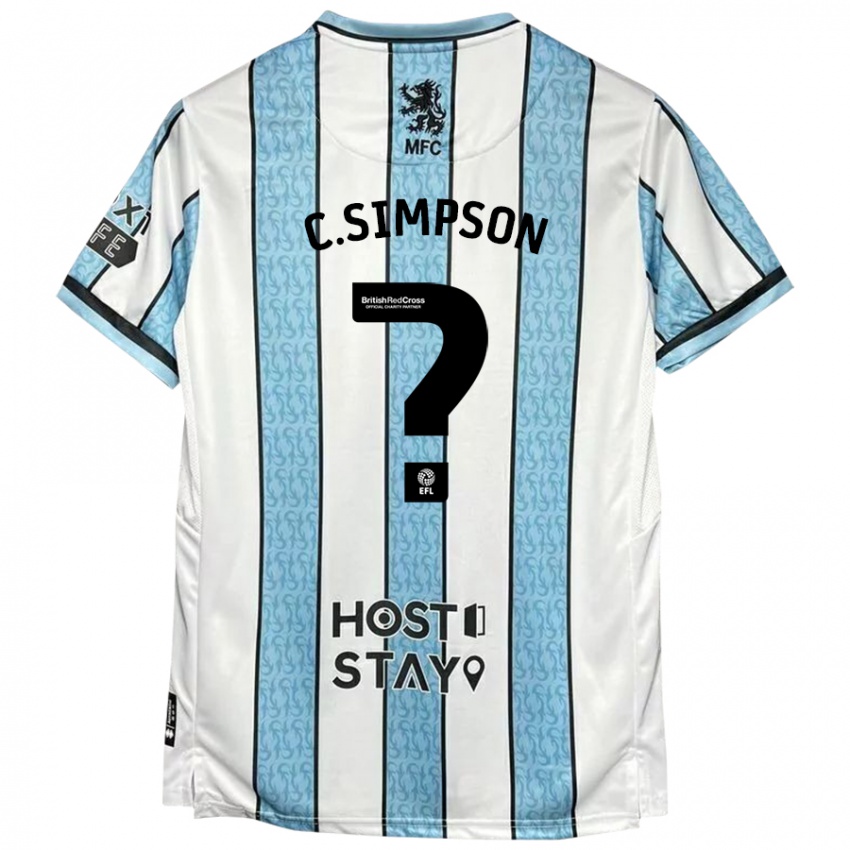 Kinder Cameron Simpson #0 Weiß Blau Auswärtstrikot Trikot 2024/25 T-Shirt Schweiz