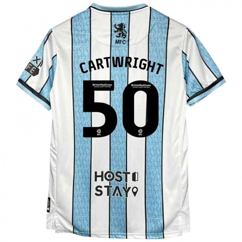 Kinder Fin Cartwright #50 Weiß Blau Auswärtstrikot Trikot 2024/25 T-Shirt Schweiz