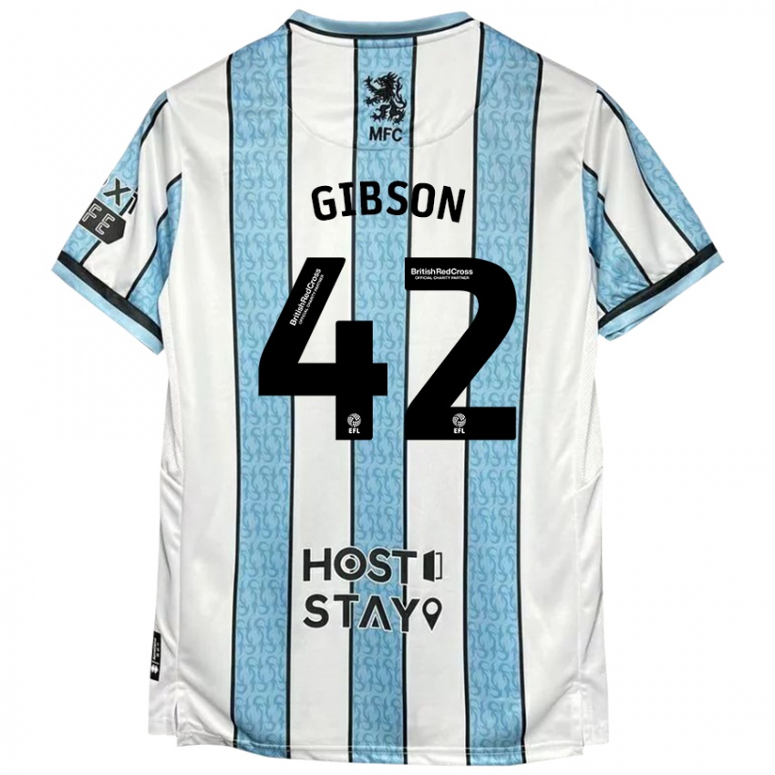 Kinder Joseph Gibson #42 Weiß Blau Auswärtstrikot Trikot 2024/25 T-Shirt Schweiz