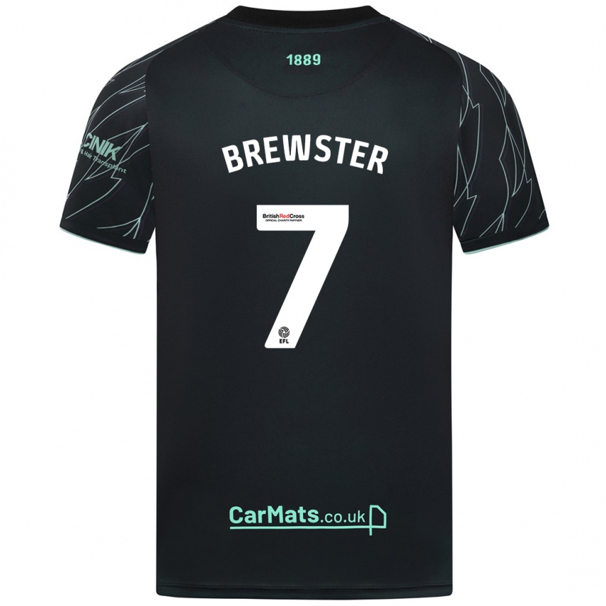 Kinder Rhian Brewster #7 Schwarz Grün Auswärtstrikot Trikot 2024/25 T-Shirt Schweiz