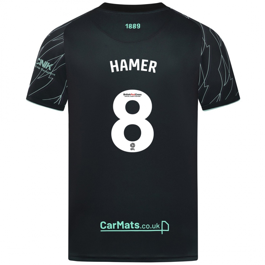 Kinder Gustavo Hamer #8 Schwarz Grün Auswärtstrikot Trikot 2024/25 T-Shirt Schweiz