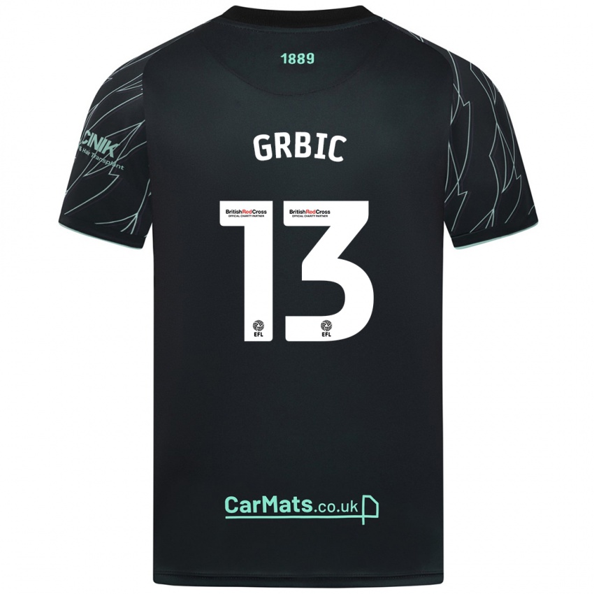 Kinder Ivo Grbic #13 Schwarz Grün Auswärtstrikot Trikot 2024/25 T-Shirt Schweiz