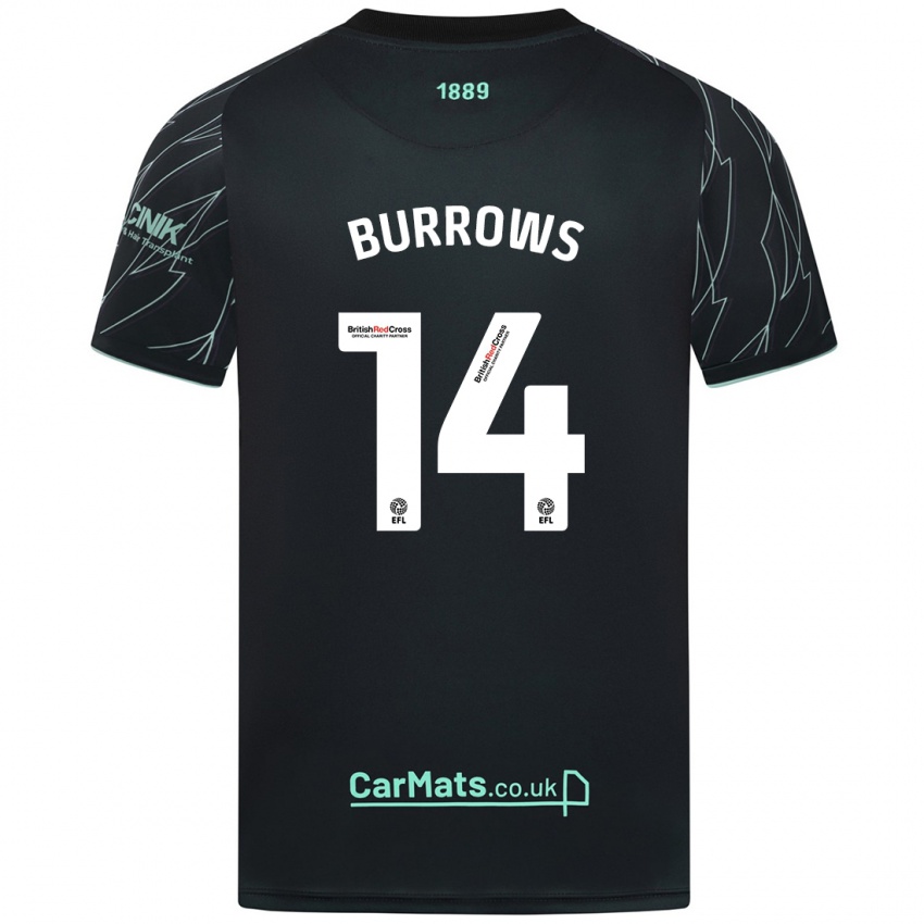 Kinder Harrison Burrows #14 Schwarz Grün Auswärtstrikot Trikot 2024/25 T-Shirt Schweiz