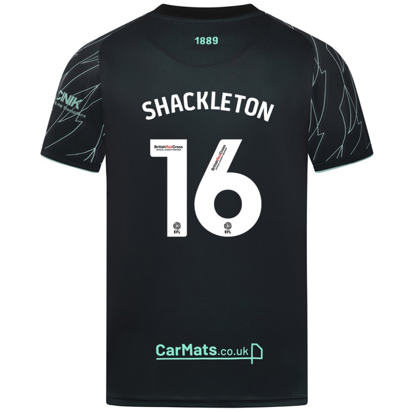 Kinder Jamie Shackleton #16 Schwarz Grün Auswärtstrikot Trikot 2024/25 T-Shirt Schweiz