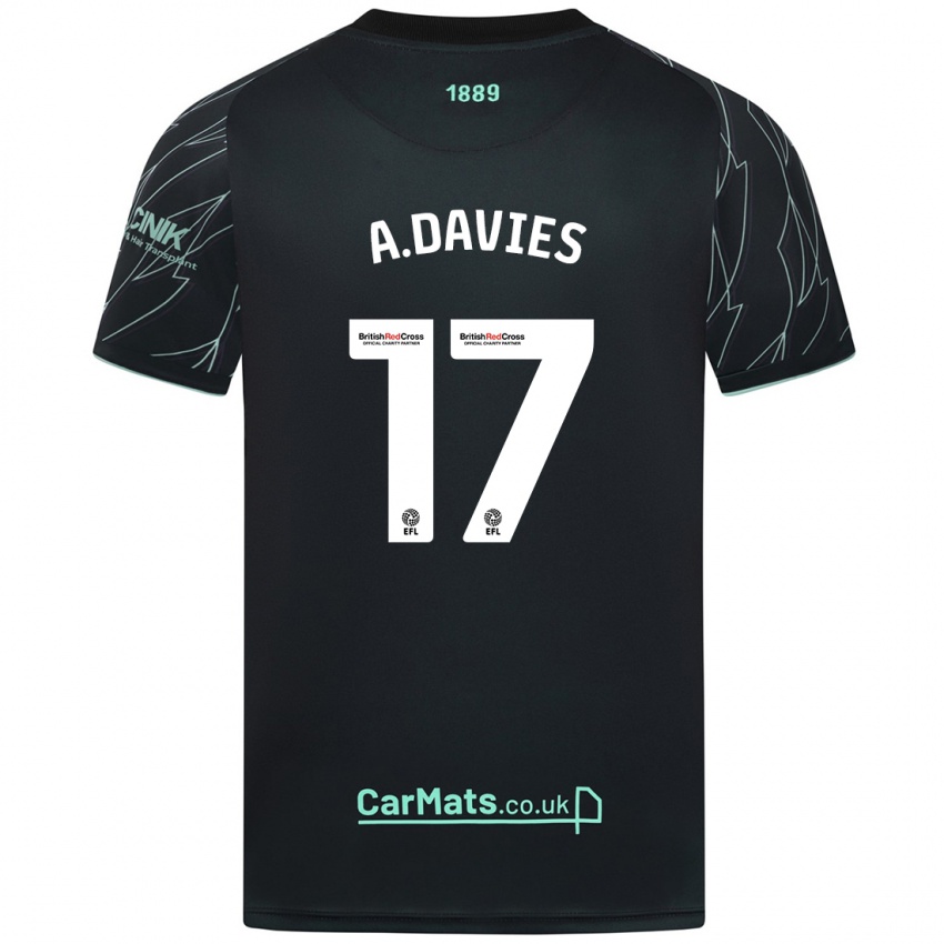 Kinder Adam Davies #17 Schwarz Grün Auswärtstrikot Trikot 2024/25 T-Shirt Schweiz