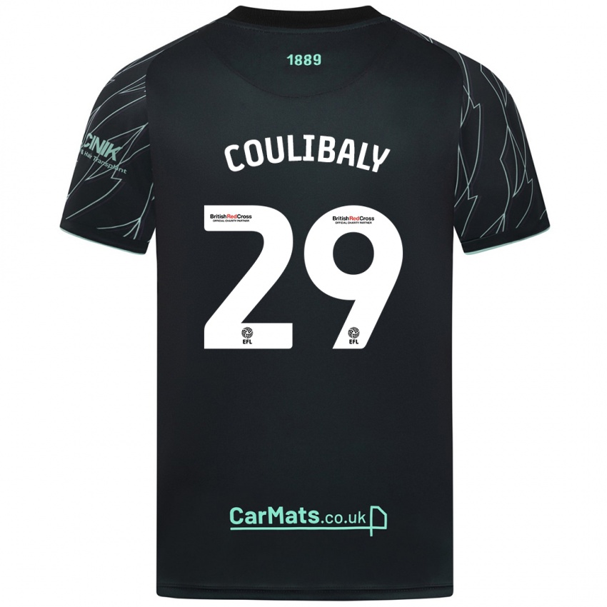 Kinder Ismaila Coulibaly #29 Schwarz Grün Auswärtstrikot Trikot 2024/25 T-Shirt Schweiz