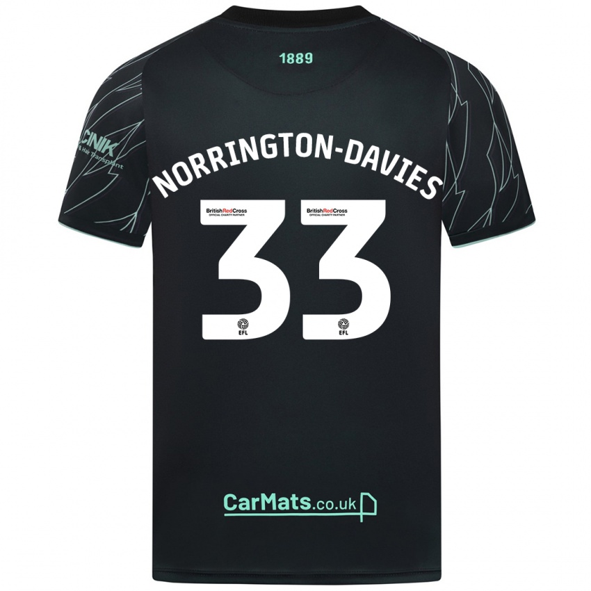 Kinder Rhys Norrington-Davies #33 Schwarz Grün Auswärtstrikot Trikot 2024/25 T-Shirt Schweiz