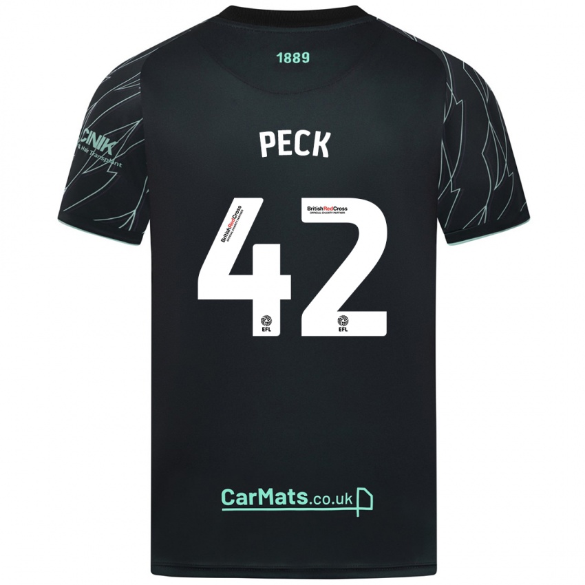 Kinder Sydie Peck #42 Schwarz Grün Auswärtstrikot Trikot 2024/25 T-Shirt Schweiz