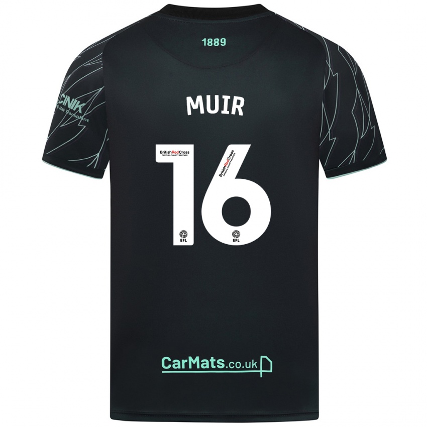 Kinder Chene Muir #16 Schwarz Grün Auswärtstrikot Trikot 2024/25 T-Shirt Schweiz