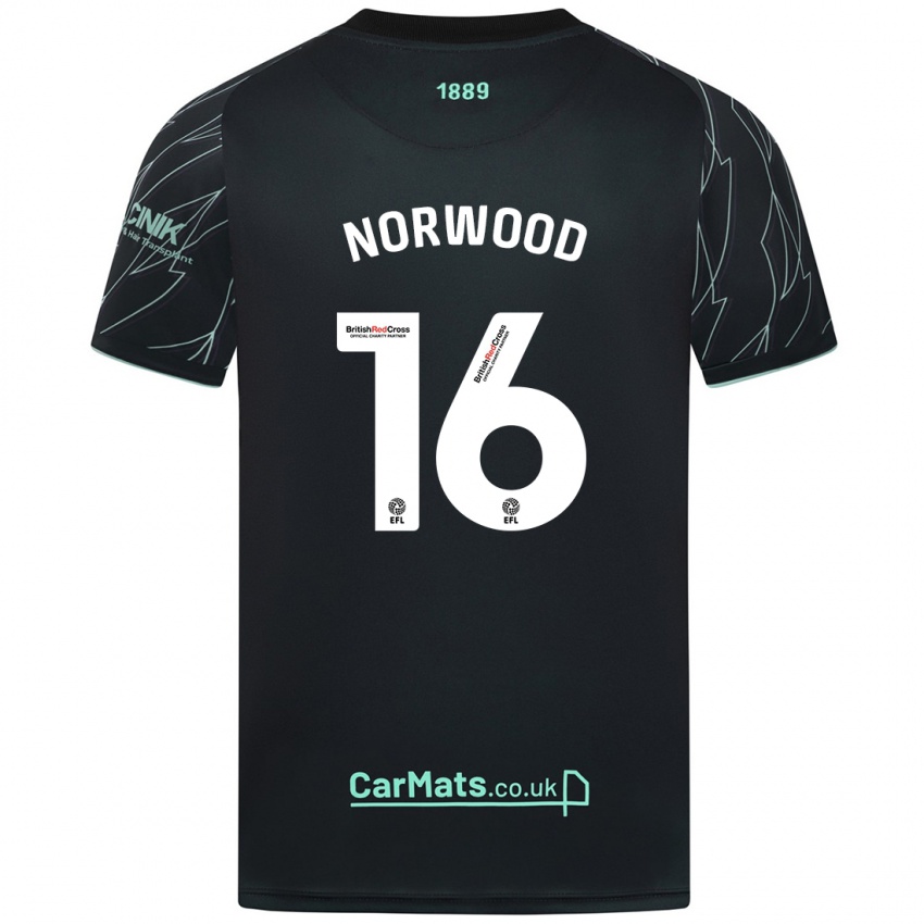 Kinder Oliver Norwood #16 Schwarz Grün Auswärtstrikot Trikot 2024/25 T-Shirt Schweiz