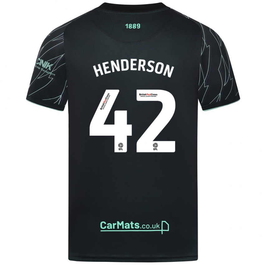 Kinder Peyton Henderson #42 Schwarz Grün Auswärtstrikot Trikot 2024/25 T-Shirt Schweiz