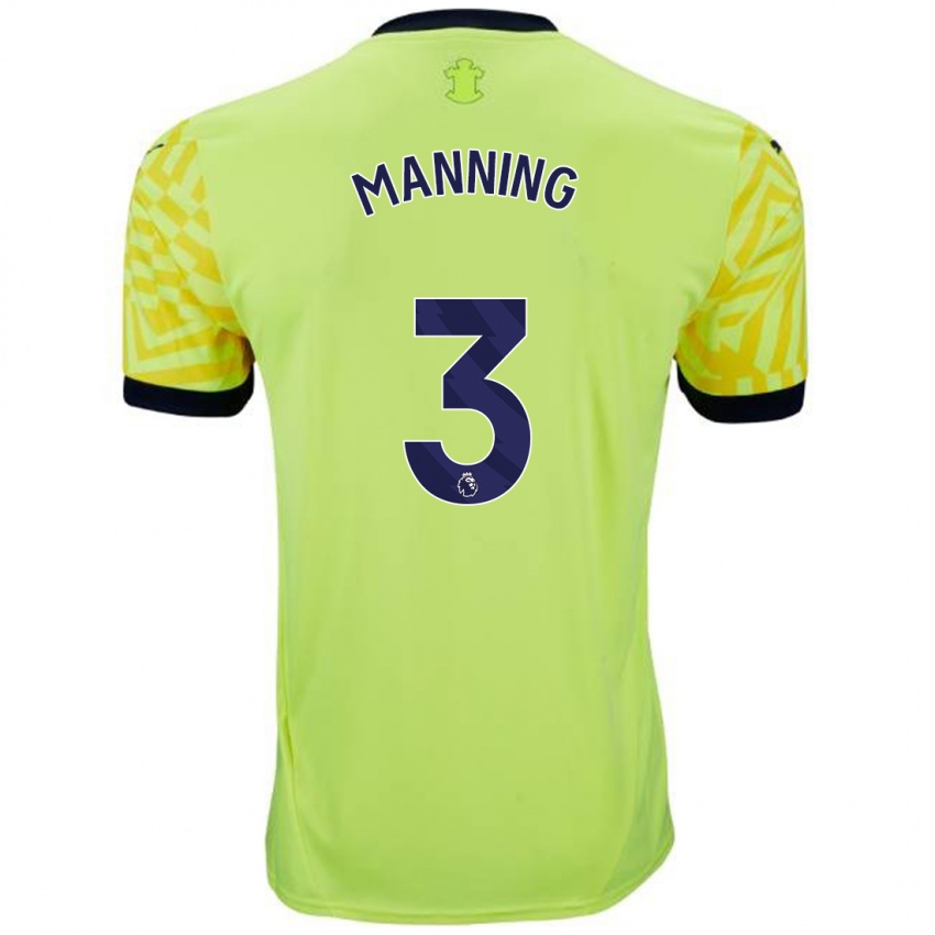 Enfant Maillot Ryan Manning #3 Jaune Tenues Extérieur 2024/25 T-Shirt Suisse